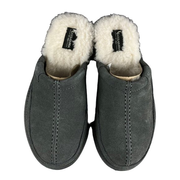 Koolaburra by UGG Men's Grey Sting Suede Fur Slippers Size 10 - Picture 7 of 10